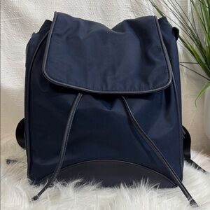 Cole Haan Zerogrand Nylon Leather Trim Blue Backpack